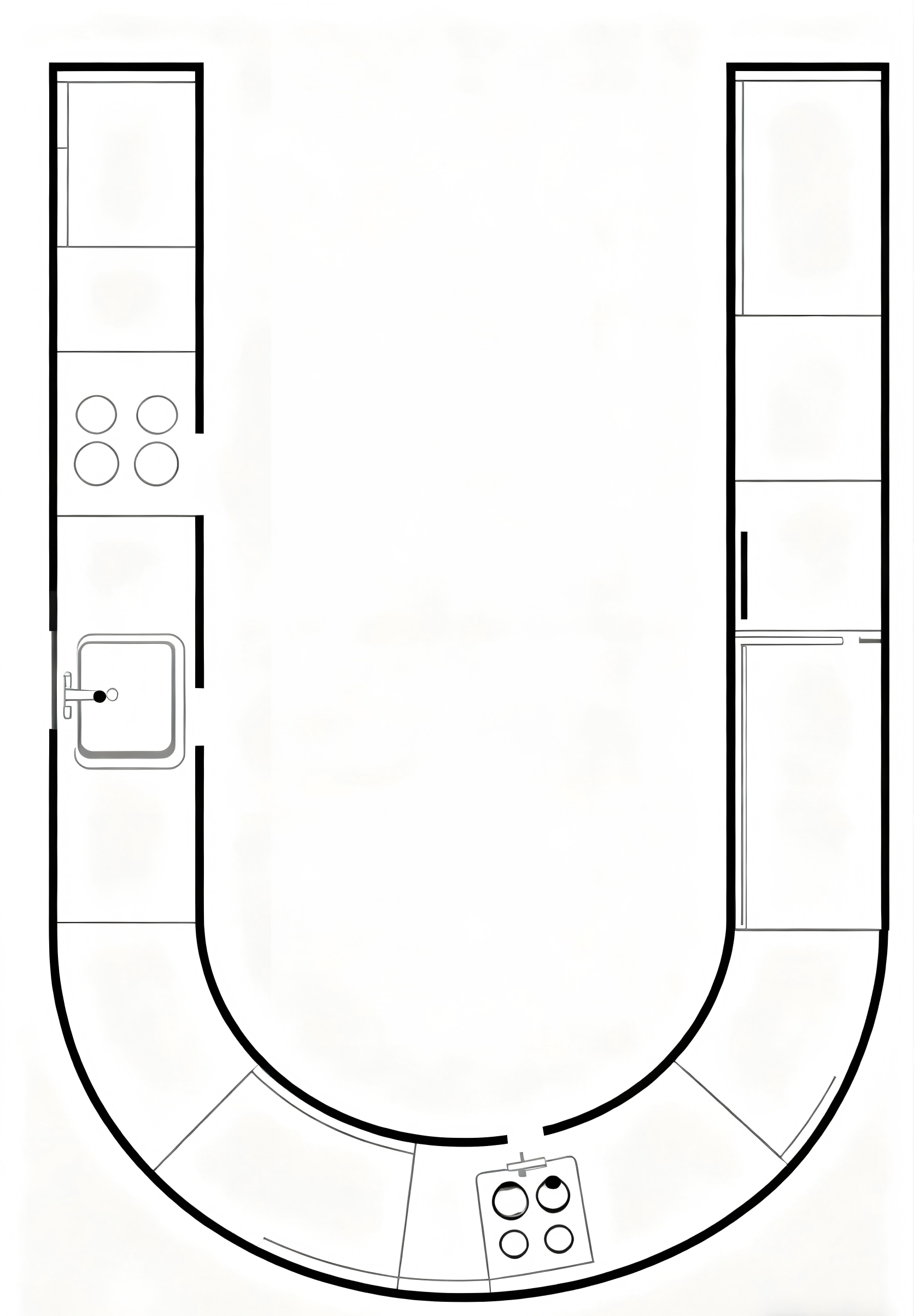 U-shaped layout