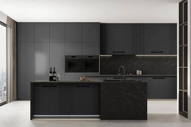 Wood Veneer Kitchen Cabinets CG-027