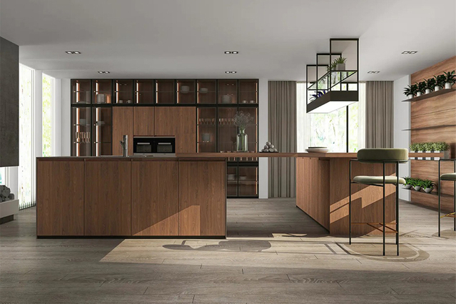 Wood Veneer Kitchen Cabinets CG-002