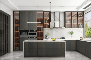Wood Veneer Kitchen Cabinets CG-019