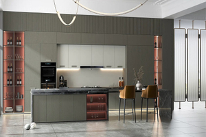 Wood Veneer Kitchen Cabinets CG-010