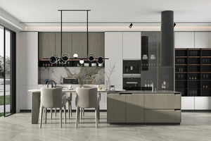 Wood Veneer Kitchen Cabinets CG-001