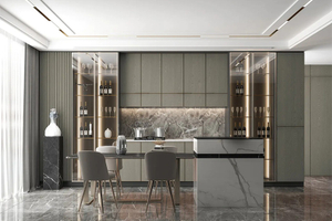 Wood Veneer Kitchen Cabinets CG-020