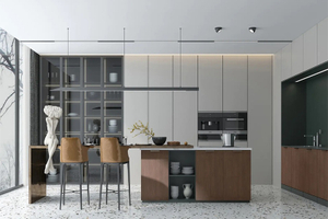Wood Veneer Kitchen Cabinets CG-004
