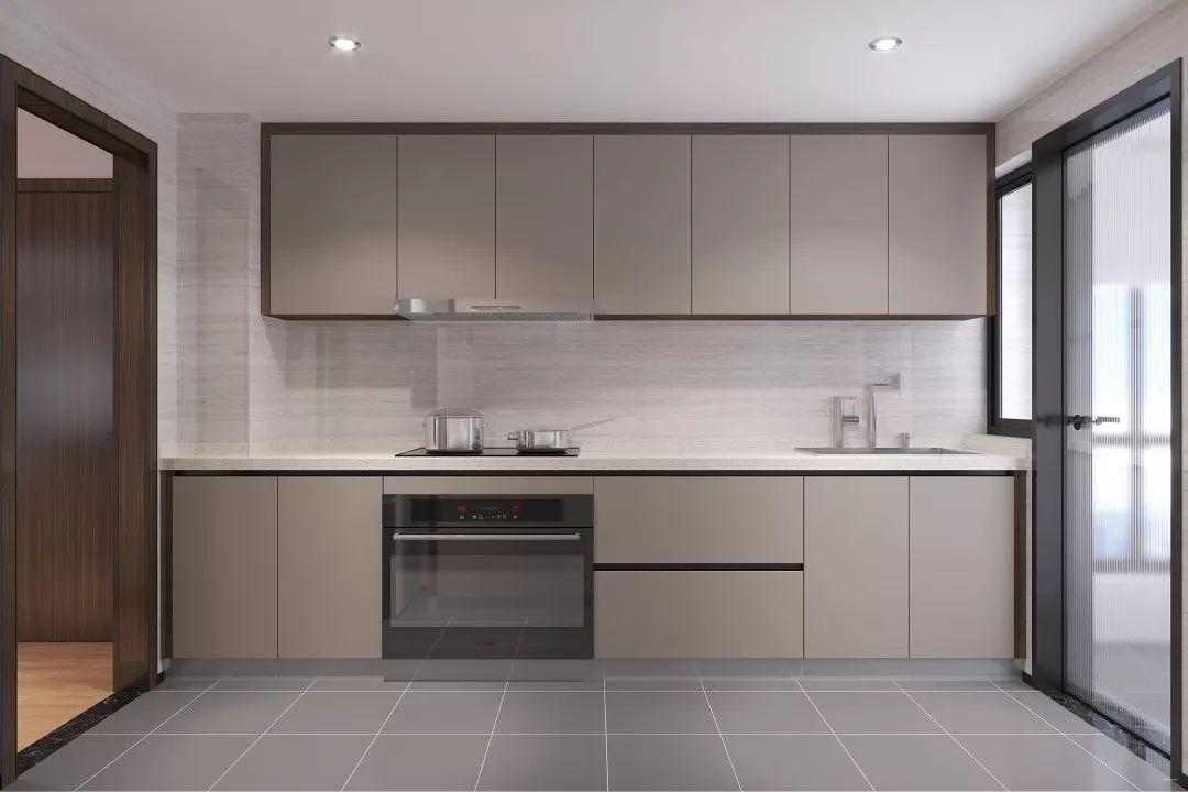 Single wall kitchen cabinet layout for compact spaces